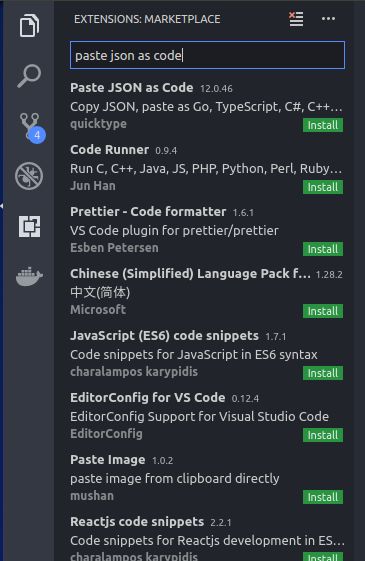 程序员延年益寿的VSCODE神器 —— Paste JSON as Code